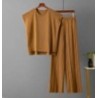 Conjunto de punto camiseta sin mangas y Pantalones plizado