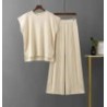 Conjunto de punto camiseta sin mangas y Pantalones plizado