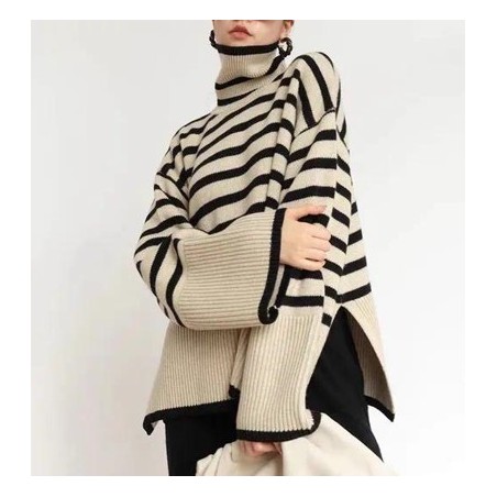 Jersey cuello alto Rayas