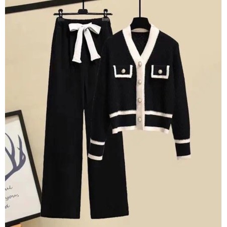 Cárdigan beige y negro