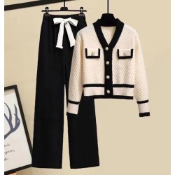 Cárdigan beige y negro