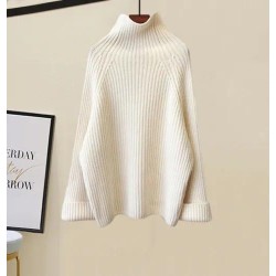 Jersey ancho cuello alto punto