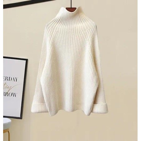 Jersey ancho cuello alto punto