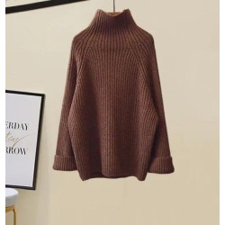 Jersey ancho cuello alto punto