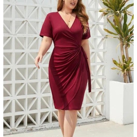 Vestido Cruzado Granate