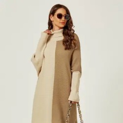 vestido de punto dos colores