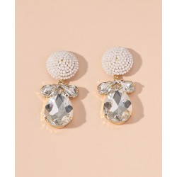 Pendientes blanco con plateado