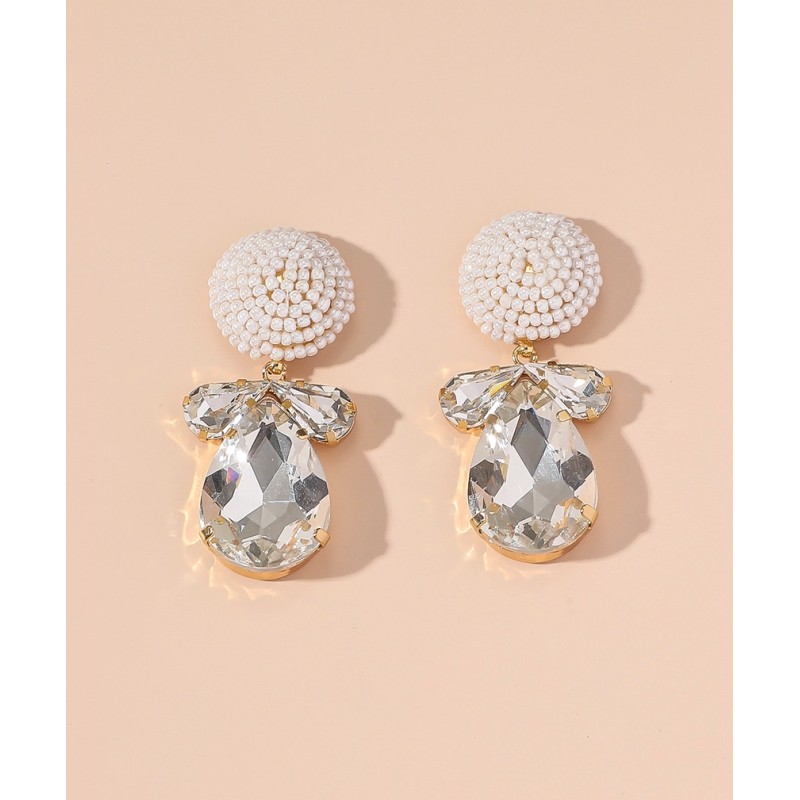 Pendientes blanco con plateado