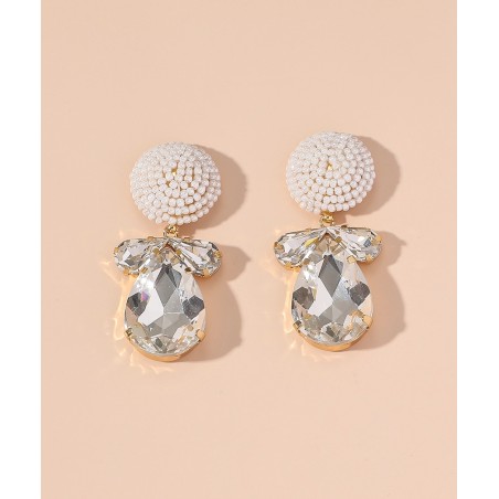 Pendientes blanco con plateado