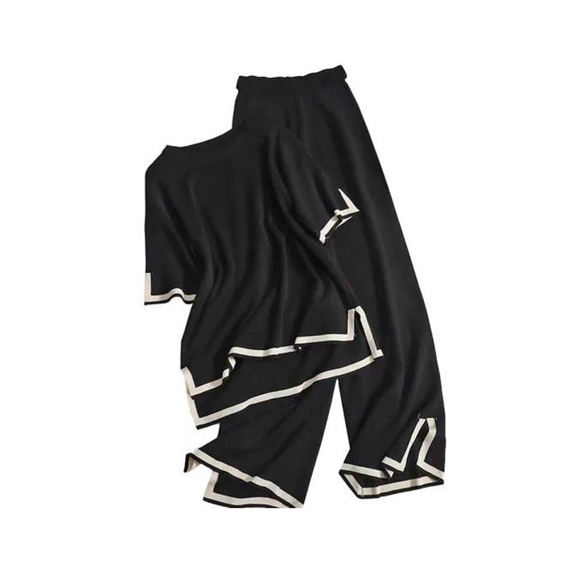 Conjunto con abertura en mangas y bajos