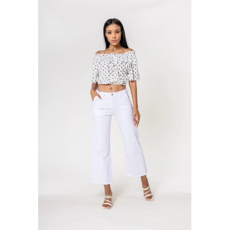 Wide Leg Cropped blanco.