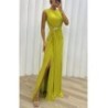 Vestidos Coctel plizado clásico con abertura