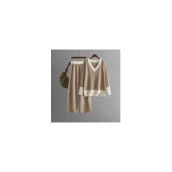 Conjunto dos piezas tejido punto bicolor con puño